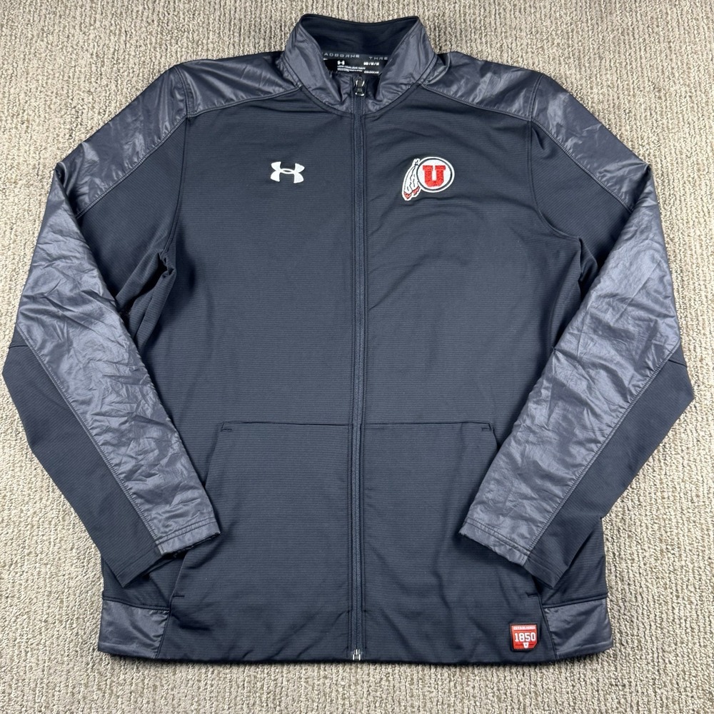 Under Armour Mens M Threadborne Full Zip Jacket ColdGear Loose Fit Utah Utes